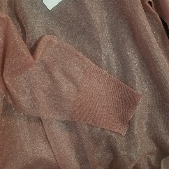 NWT PINK MAUVE SEMI-SHEER KNIT TOP. - Picture 7 of 9